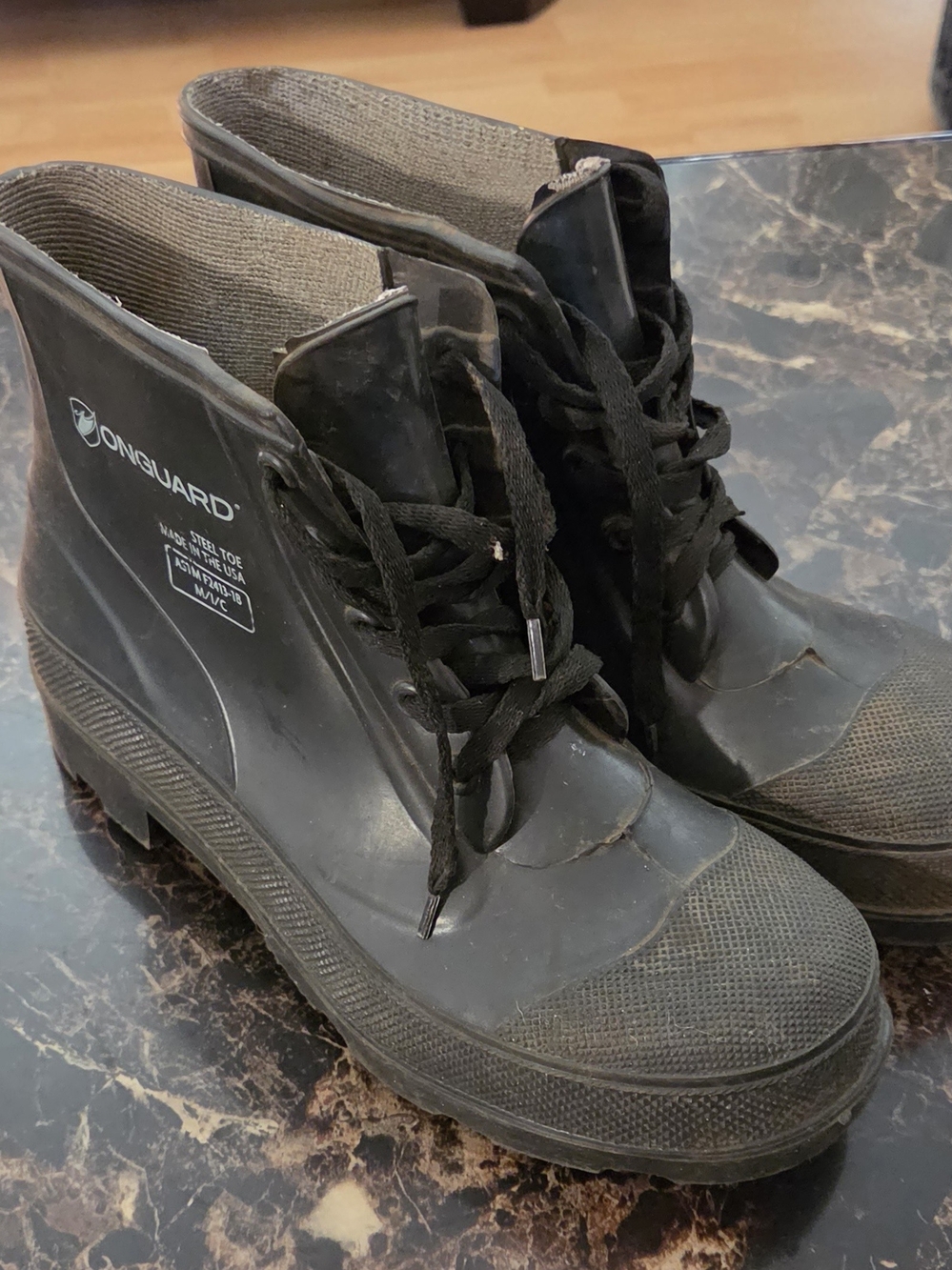 Onguard Steel Toe Men's Black Lace-Up Rubber Work Boots